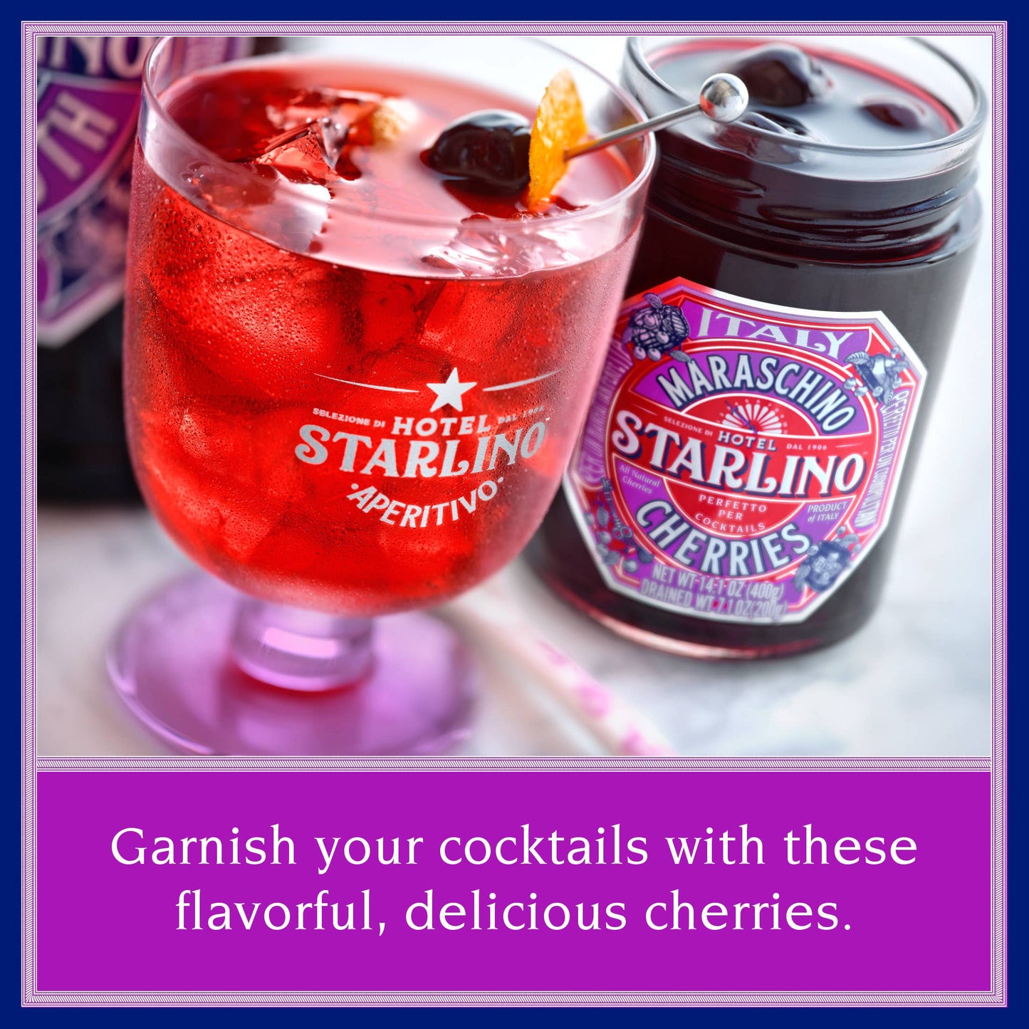 Hotel Starlino Italian Maraschino Cherries - STARLINO Italian Maraschino Cherries - 400g Jars