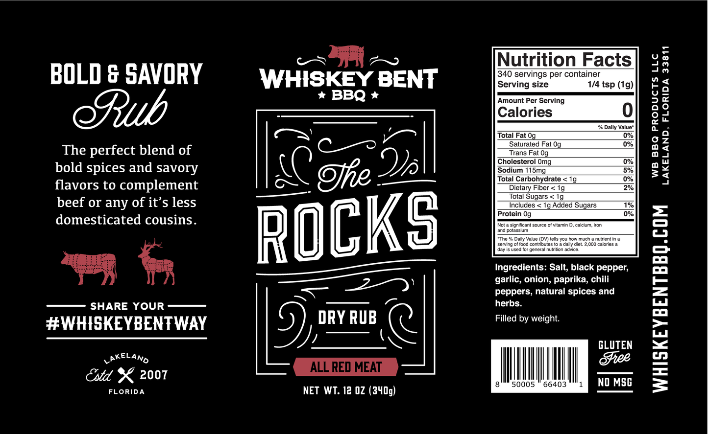 Whiskey Bent BBQ - The Rocks - All Red Meat