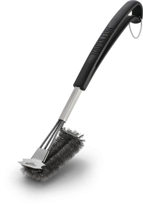 TRIPLE-ROW GRILL BRUSH WITH STAINLESS STEEL BRISTLES