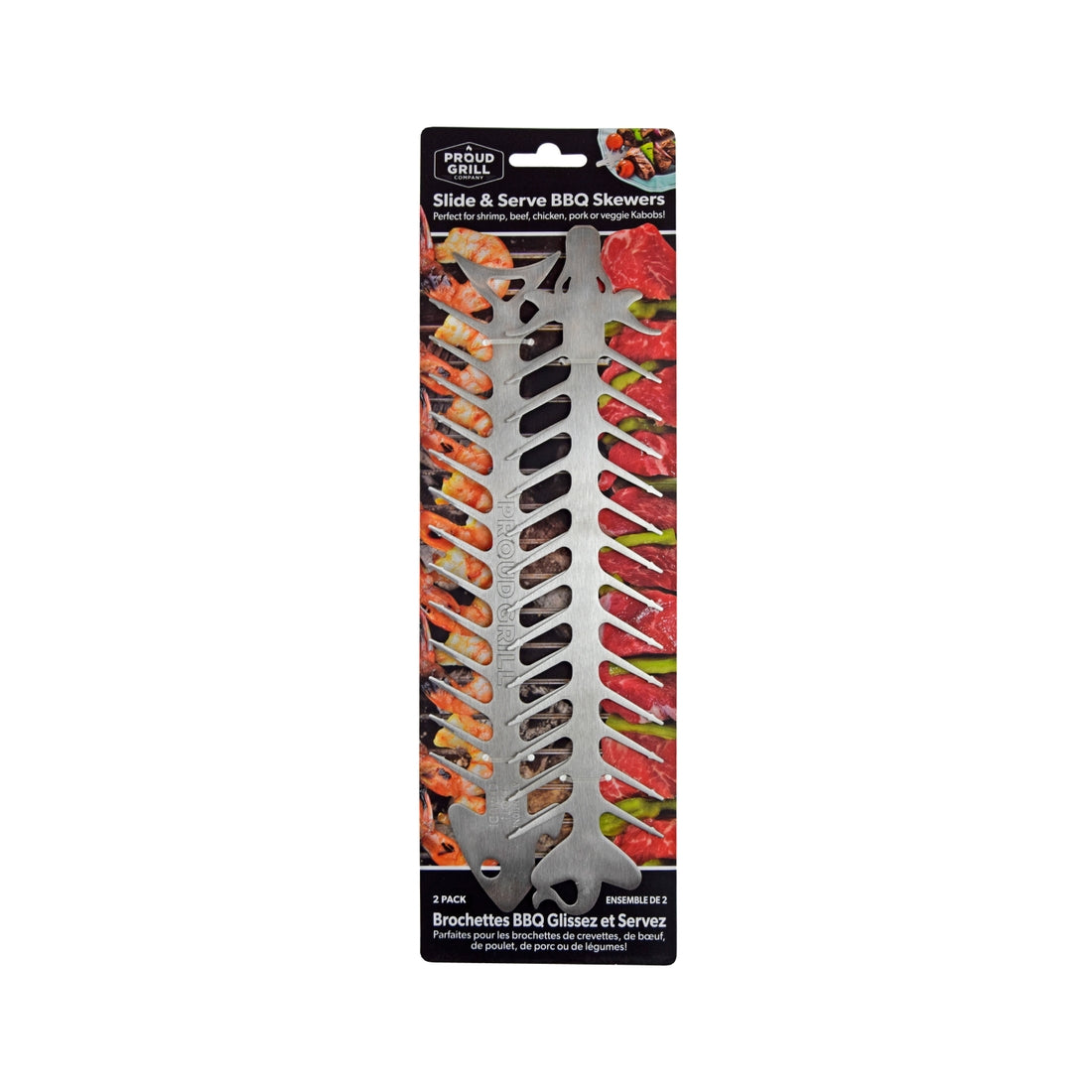Proud Grill Slide and Serve BBQ Skewers - Set of 2
