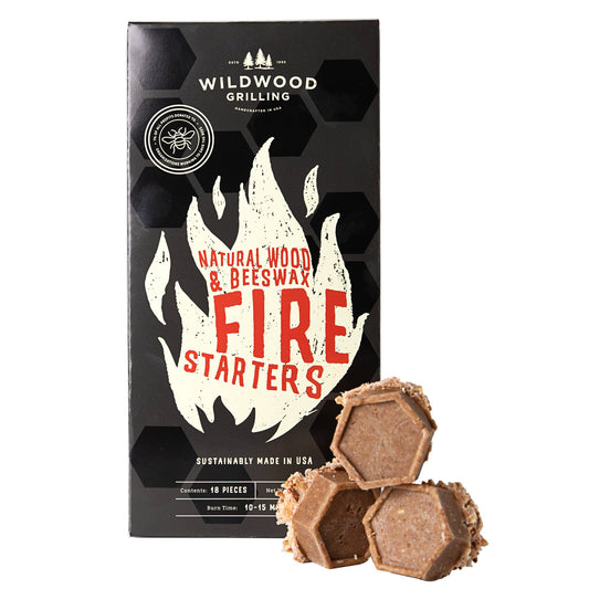Wildwood Grilling - Natural Wood and Beeswax Fire Starters - 18 Pack