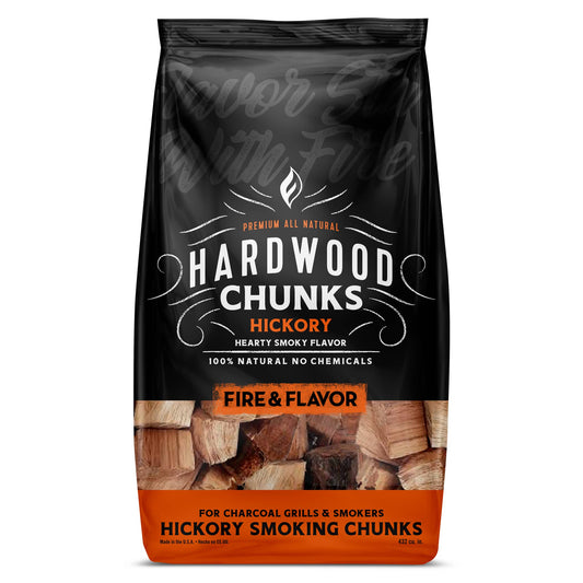 Fire & Flavor - Fire & Flavor Premium Smoking Wood Chunks, 4-Lbs, Hickory