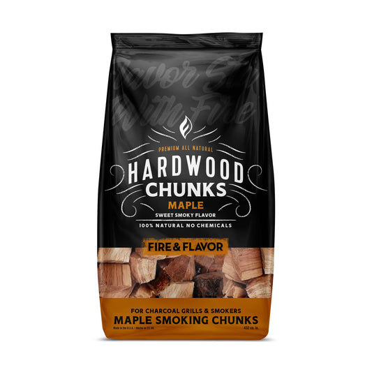 Fire & Flavor - Fire & Flavor Premium Smoking Wood Chunks, 4-Lbs, Maple