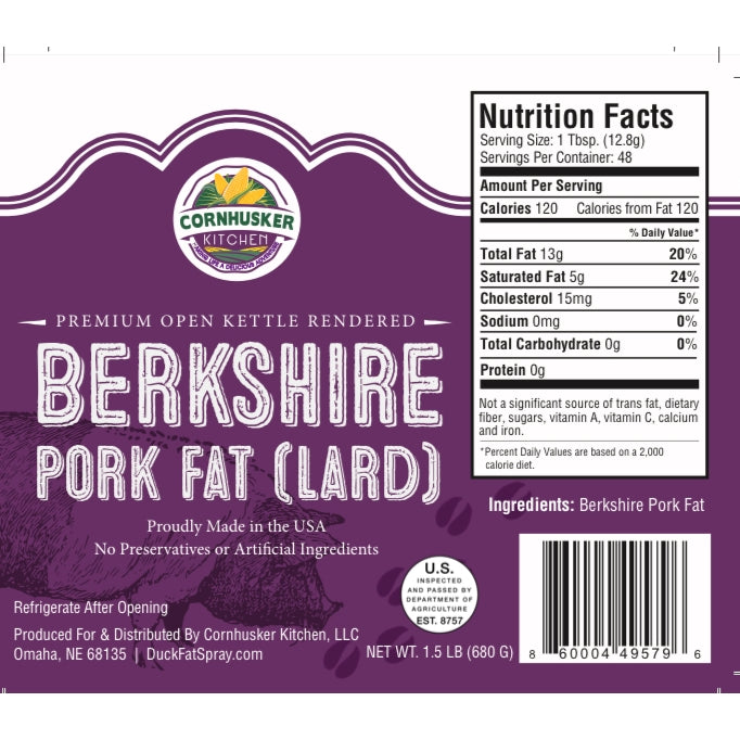 Berkshire Breed Gourmet Pork Lard - 1.5lb
